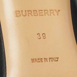 Pre Owned Burberry Black Leather Baby Pumps Size 39
