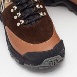 Burberry Multicolor Leather and Suede Tor Hiking Boots Size 39
