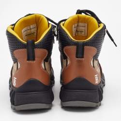 Burberry Multicolor Leather and Suede Tor Hiking Boots Size 39
