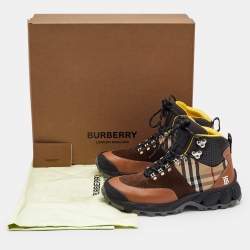 Burberry Multicolor Leather and Suede Tor Hiking Boots Size 39