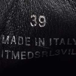 Pre Owned Burberry Brown House Check Canvas Pointed Toe Low Top Sneakers Size 39