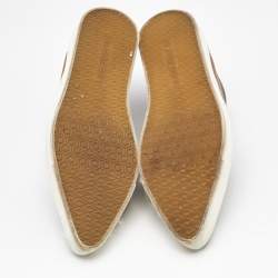 Pre Owned Burberry Brown House Check Canvas Pointed Toe Low Top Sneakers Size 39