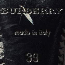 Pre Owned Burberry Brown Leather And Novacheck Buckle Slingback Sandals Size 39