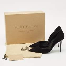 Burberry Black Suede Virna Pointed Toe D'Orsay Pumps Size 38