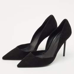 Burberry Black Suede Virna Pointed Toe D'Orsay Pumps Size 38