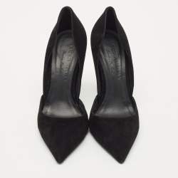 Burberry Black Suede Virna Pointed Toe D'Orsay Pumps Size 38