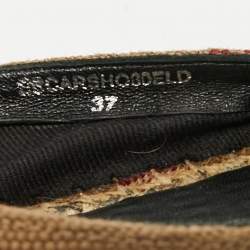 Burberry Brown/Beige House Check Canvas Espadrille Flats Size 37