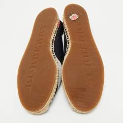 Burberry Multicolor House Check Canvas Espadrille Flats Size 37.5
