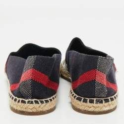 Burberry Multicolor House Check Canvas Espadrille Flats Size 37.5