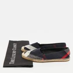 Burberry Multicolor House Check Canvas Espadrille Flats Size 37.5