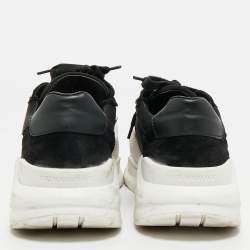 Burberry Black Suede and Rubber Ramsey Low Top Sneakers Size 37.5