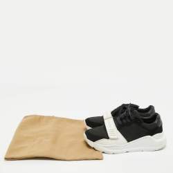 Burberry Black Suede and Rubber Ramsey Low Top Sneakers Size 37.5