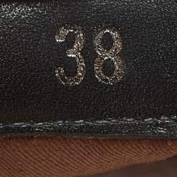 Pre Owned Burberry Orange Check Canvas and Leather Harrowby Sneakers Size 38