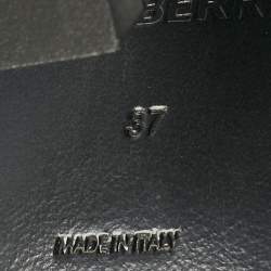 Pre Owned Burberry Black Jersey and Leather Tillington Mules Size 37