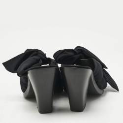 Pre Owned Burberry Black Jersey and Leather Tillington Mules Size 37