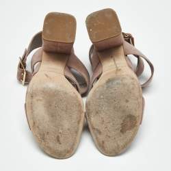 Pre Owned Burberry Pink Suede Trench Buckle Blaine Sandals Size 39