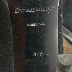 Pre Owned Burberry Black Suede  Fringe Ankle Length Boots Size 37.5