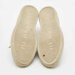 Pre Owned Burberry Beige Nova Check Canvas and Leather Low Top Sneakers Size 36
