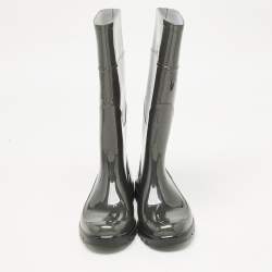 Pre Owned Burberry Green Rubber Marsh Rain Boots Size 37