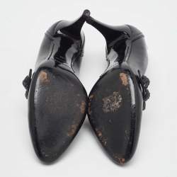 Pre Owned Burberry Black Leather Embellished Mary Jane Pumps Size 38