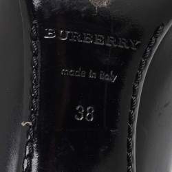 Pre Owned Burberry Black Leather Embellished Mary Jane Pumps Size 38
