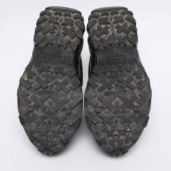 Pre Owned Burberry Beige/Black Vintage Check Fabric and Rubber Arthur Sneakers Size 38