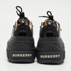 Pre Owned Burberry Black Nylon and Rubber Arthur Sneakers Size 39