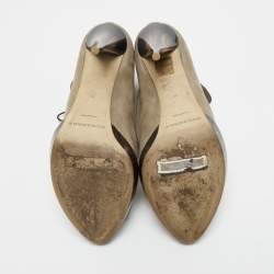 Pre Owned Burberry Brown Nubuck Leather Ankle Length Boots Size 39