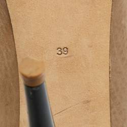 Pre Owned Burberry Brown Nubuck Leather Ankle Length Boots Size 39