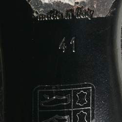 Pre Owned Burberry Black/Purple Leather Fringe Slip On Pumps Size 41