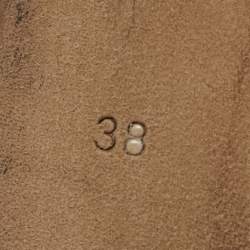 Pre Owned Burberry Grey Suede Trench Open Toe Ankle Length Boots Size 38