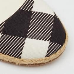 Pre Owned Burberry Multicolor Heart Check Print Canvas Espadrille Flats Size 38