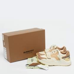 Pre Owned Burberry Multicolor Canvas and Leather Ramsey Sneakers Size 38
