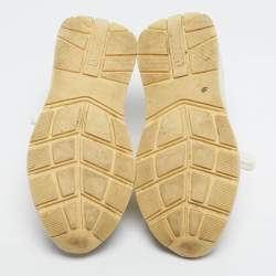 Pre Owned Burberry Multicolor Canvas and Leather Ramsey Sneakers Size 38