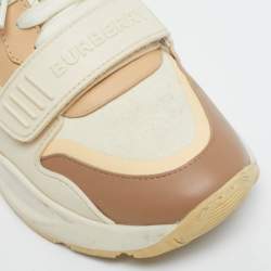 Pre Owned Burberry Multicolor Canvas and Leather Ramsey Sneakers Size 38