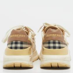 Pre Owned Burberry Multicolor Canvas and Leather Ramsey Sneakers Size 38