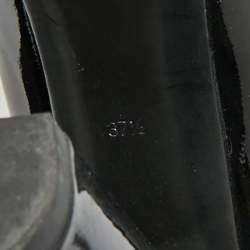 Pre Owned Burberry Black Patent Leather Block Heel Pumps Size 37.5