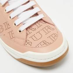 Pre Owned Burberry Pink Perforated Leather Timsbury Sneakers Size 41