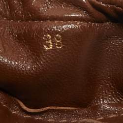 Pre Owned Burberry Multicolor Nova Check Canvas and Leather Buckle Scrunch Ballet Flats Size 38