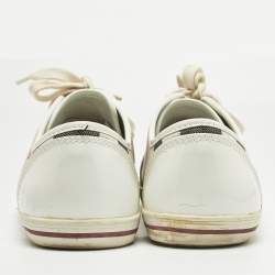 Pre Owned Burberry Multicolor Canvas and Leather Nova Check Lace Up Sneakers Size 40