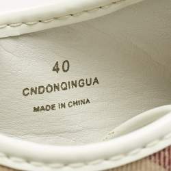 Pre Owned Burberry Multicolor Canvas and Leather Nova Check Lace Up Sneakers Size 40