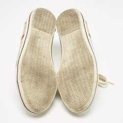 Pre Owned Burberry Multicolor Canvas and Leather Nova Check Lace Up Sneakers Size 40