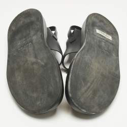 Pre Owned Burberry Black Leather Slingback Sandals Size 40