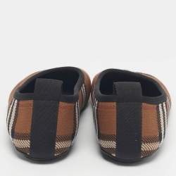 Pre Owned Burberry Brown Check Knit Fabric Ralf Ballet Flats Size 40