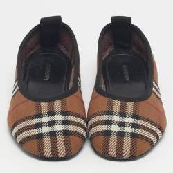 Pre Owned Burberry Brown Check Knit Fabric Ralf Ballet Flats Size 40
