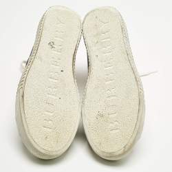 Pre Owned Burberry Pink Painted Bird Canvas Birdskingly High Top Sneakers Size 42