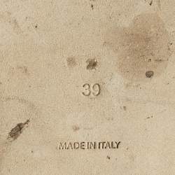 Pre Owned حذاء باليرينا فلات بربري جلد أسود غريس مقاس 39