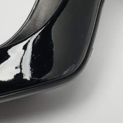 Pre Owned Burberry Black Patent Leather Finsbury Bow Pumps Size 40
