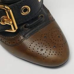 Pre Owned Burberry Multicolor Snakeskin and Leather Westmarsh Ankle Boots Size 36