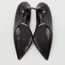 Pre Owned Burberry Black Leather Pointed Toe Pumps Size 40